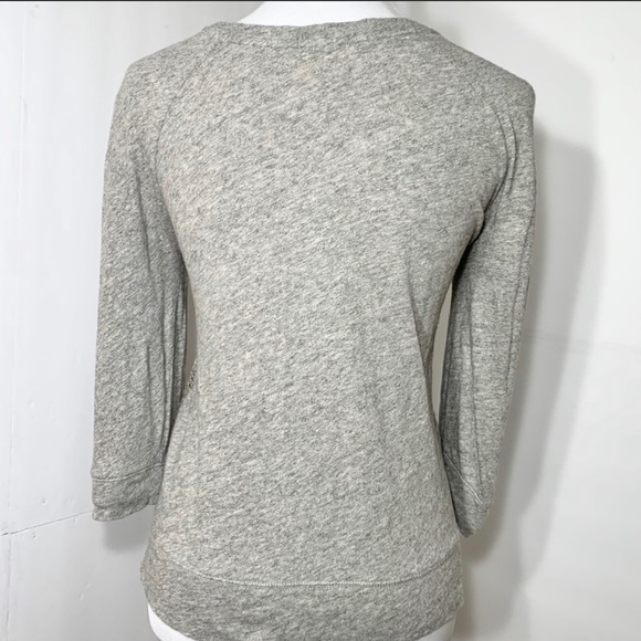 SOLD-Anthropologie Loop Knit Mixed Media Top - Picture 4 of 9